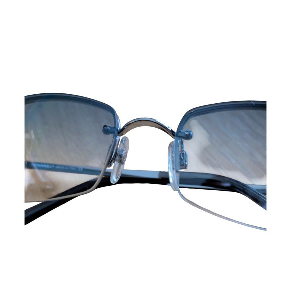 Vintage Chanel Sunglasses Womens Rimless Lens Crystal CC Logo Italy Y2K Eyewear - Picture 7 of 16